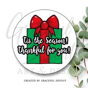 Tis The Season! Thankful for You! - 2" (inches) (48ct.)  [GD29-48]